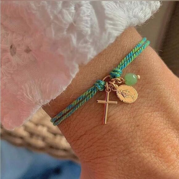 Boho cross bracelet Q252 - Picture 4 of 5